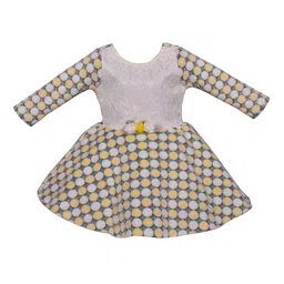 Wish Karo Girls Printed Yellow Fit and Flare Dress-image-56