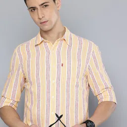 Levis Linen Cotton Slim Fit Striped Casual Shirt-picture-16