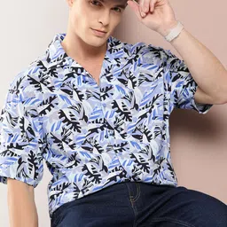 Harvard Abstract Printed Casual Shirt-image-74