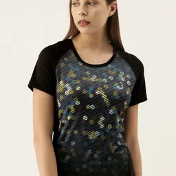 Campus Sutra Women Black Printed Round Neck T-shirt-picture-31