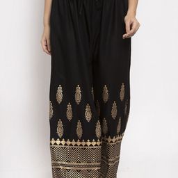 Clora Creation Women Black Printed Straight Palazzos-picture-25