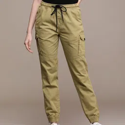 Roadster Women Solid Cargo Style Joggers-image-96