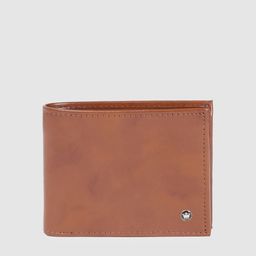 Louis Philippe Men Tan Brown Leather Two Fold Wallet-picture-5