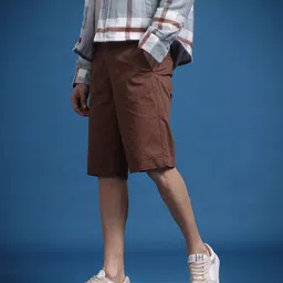 The Roadster Life Co. Men Mid-Rise Pure Cotton Regular Fit Chino Shorts-image-9