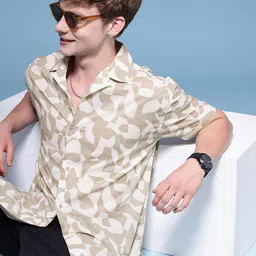 HERE&NOW Printed Relaxed Fit Pure Cotton Casual Shirt-picture-35