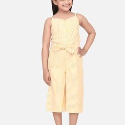StyleStone Girls Yellow & White Striped Basic Jumpsuit-picture-16