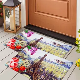 Story@home Set Of 2 Yellow & Blue Printed Anti-Skid Doormat-picture-40