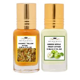 Menjewell Pack of 2 Attar Champa Yellow And Green Apple 5ml-picture-37