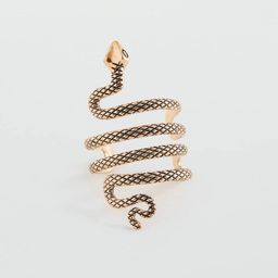 MANGO Women Oxidised Snake Pattern Cuff Bracelet-picture-23