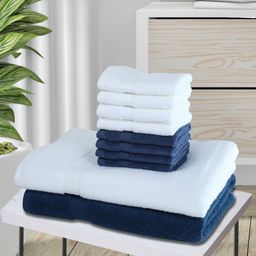 BIANCA Set Of 10 Solid Zero-Twist Pure Cotton 500 GSM Towel Set-picture-35