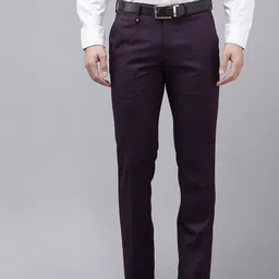 van heusen V Dot Skinny Fit Self Design Textured Formal Trousers-picture-10