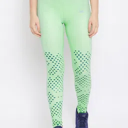 Clovia Women Green Printed Ankle Length Tights-picture-12