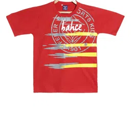 SWEET ANGEL Boys Red Printed Round Neck T-shirt-image-25