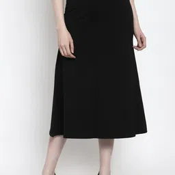 Westwood Women Black Solid Flared Midi Skirt-image-32