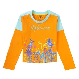 Cub McPaws Girls Orange Printed Round Neck T-shirt-picture-20