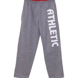 SWEET ANGEL Boys Grey Melange & White Printed Straight-Fit Track Pants-image-56