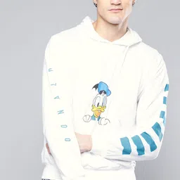 Kook N Keech Disney Men White Hooded Printed Sweatshirt-picture-29