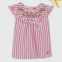 Blue Giraffe Pink Striped Regular Top-image-20