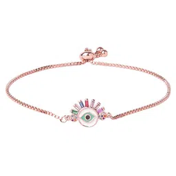 Moon Dust Women Rose Gold Brass American Diamond Rose Gold-Plated Charm Bracelet-picture-41