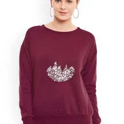 Belle Fille Magenta Sweatshirt with Sequinned Detail-image-29
