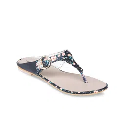 Shezone Women Black & Pink Printed T-Strap Flats-image-19