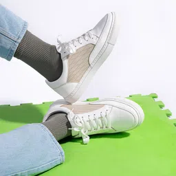 Styli Men White And Beige Colourblocked Sneakers-picture-21