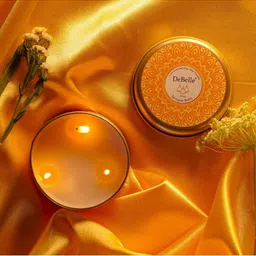 DeBelle Yellow Scented Soy Wax Candle- Temple Bells-picture-36