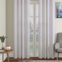 HOSTA HOMES White Set of 2 Geometric Door Curtain-picture-25