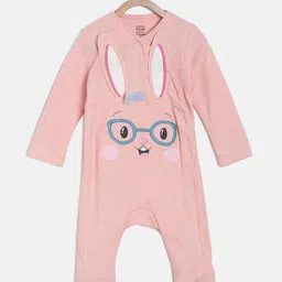 MINI KLUB Girls Pink Solid Sleepsuit-picture-10