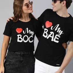 BRATMA Men Black  White Typography Print Round Neck Pure Cotton T-shirt-picture-45