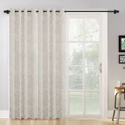 HOSTA HOMES Cream-Coloured Set of 2 Geometric Long Door Curtain-picture-33