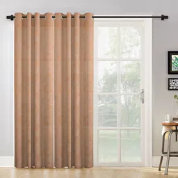 HOSTA HOMES Brown Set of 2 Geometric Long Door Curtain-picture-40