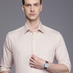 Raymond Self-Checked Slim Fit Pure Cotton Formal Shirt-picture-25
