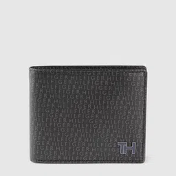 Tommy Hilfiger Men Black Brand Logo Printed Leather Two Fold Wallet-picture-29