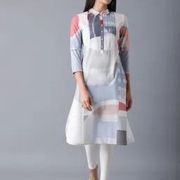 W Women Blue Printed Kurta image 1