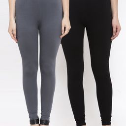TAG 7 Women Pack Of 2 Solid Churidar-Length Leggings-picture-42