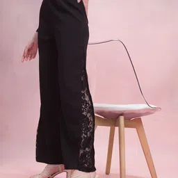 DressBerry Women Flared Trousers with Lace-Detail-image-32