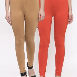 TAG 7 Women Pack Of 2 Solid Churidar-Length Leggings-picture-45
