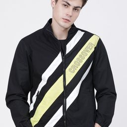 LOCOMOTIVE Men Black & Lime Green Striped Tailored Cotton Jacket-picture-42