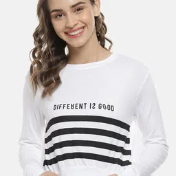 Campus Sutra Women White Striped Top-image-54