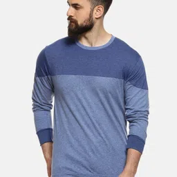 Campus Sutra Men Blue Colourblocked Round Neck T-shirt-picture-38