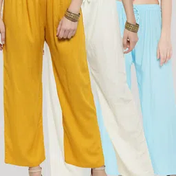 Clora Creation Pack of 3 Knitted Palazzos-picture-30