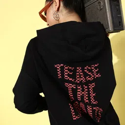 The Roadster Life Co. Jet Black Hyper Graphics Printed Hooded Sweatshirt-image-85