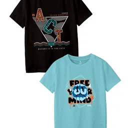 CODEZ Boy Pack Of 2 Printed Round Neck T-shirts-picture-58