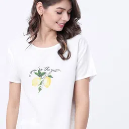 Tokyo Talkies Women White Printed Lounge Top-picture-42