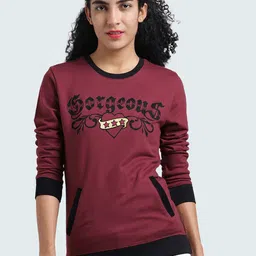 Huetrap Women Maroon Printed Sweatshirt-image-16