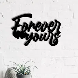 eCraftIndia Black Forever Yours Love Theme Wood Wall Hanging Decor-image-51