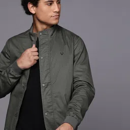 Allen Solly Men Olive Green Bomber Jacket image 1