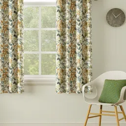 DDecor Beige & Blue Printed Single Curtain-picture-36