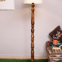 Homesake Beige Contemporary Handcrafted Club Lamp with Shade image 1
